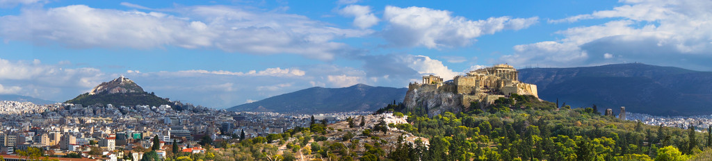 美丽的看法，希腊雅典