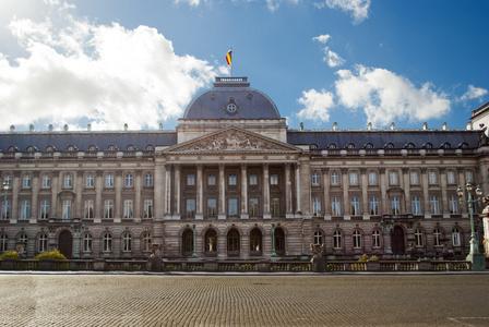 在中心的布鲁塞尔皇家宫殿