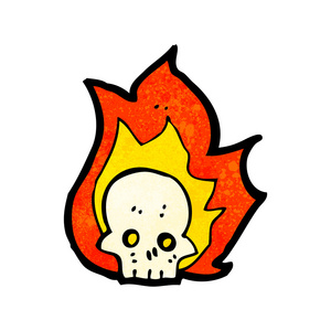 人类头骨与火焰