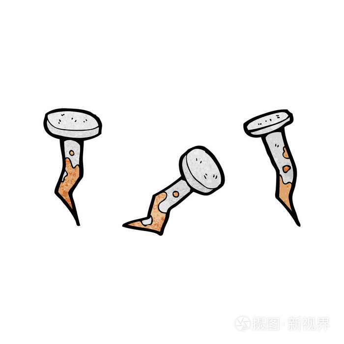 生锈的旧钉子卡通