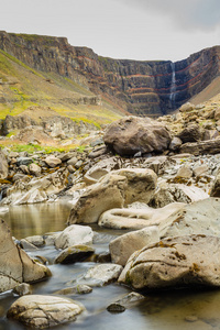 亨吉瀑布瀑布在冰岛