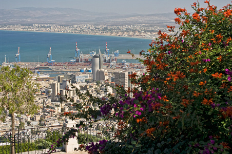 港口城市海法。以色列