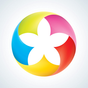 抽象花 logo 模板。公司图标