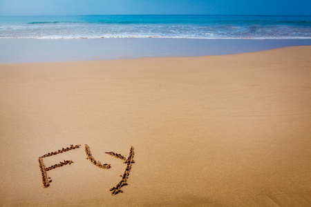在热带沙滩上写的字飞