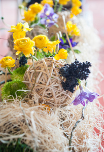 婚礼 table.floral 安排和装饰的装饰