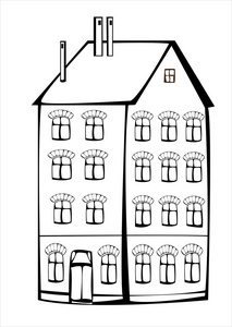 矢量老式房子在白色背景上孤立