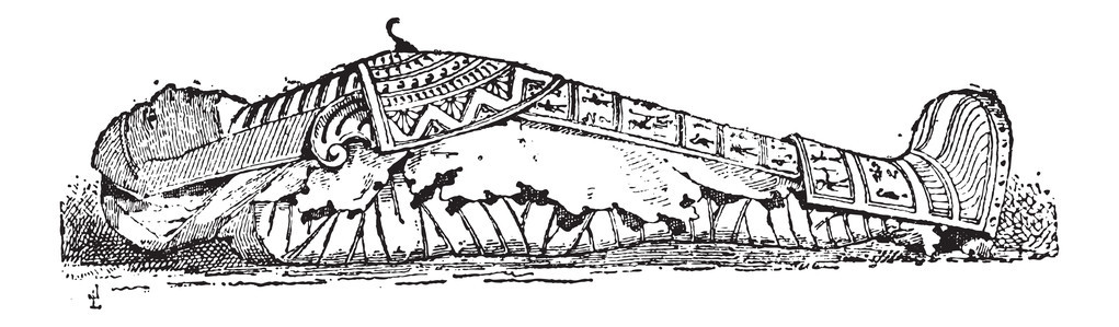 木乃伊复古雕刻的石棺图片