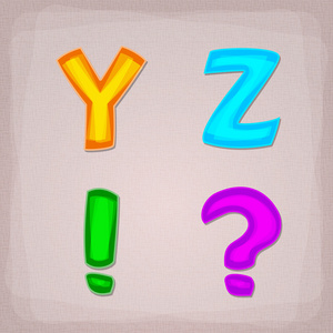 矢量彩色字体。 yz