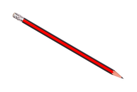 孤立在白色背景上的红色和黑色铅笔