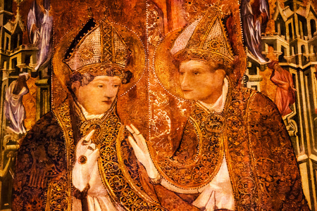 绘的唱诗班档主教的哥特式天主教巴塞罗那大教堂