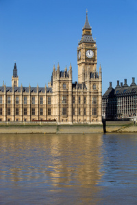 伦敦视图 大本钟 议会和河泰晤士