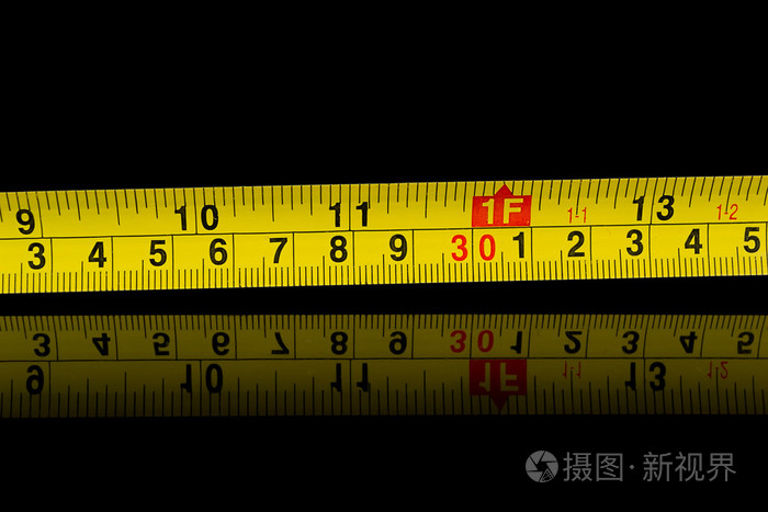 卷尺毫米和英寸黑色