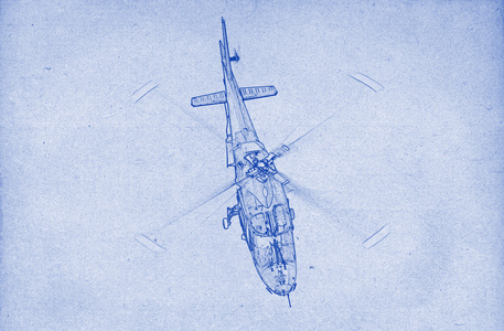 直升机绘图图片