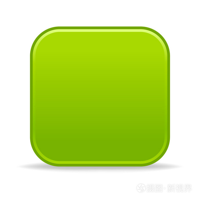 圆角正方形形状图标有黑色阴影的灰色反射在白色背景上.