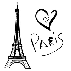 巴黎的艾菲尔铁塔矢量插画