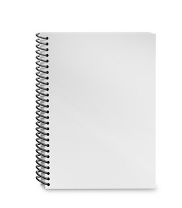 孤立在白色背景上的空白笔记本