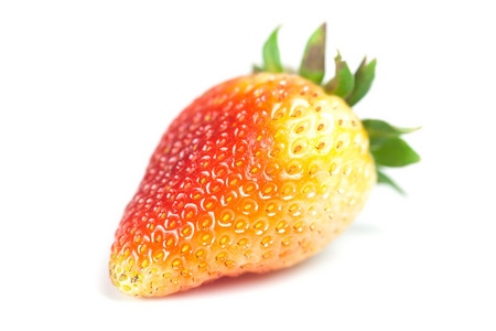 孤立在白色的大红色草莓