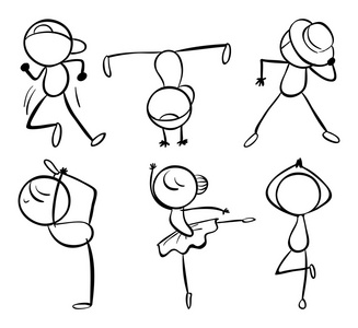 六种不同的舞蹈动作