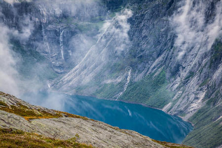 美丽的挪威风景，在通往t