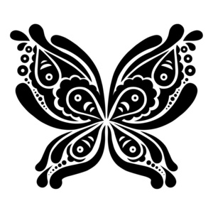 美丽的蝴蝶纹身。蝴蝶形状中的艺术图案