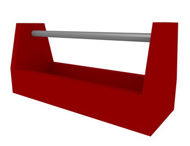 空的红色工具箱的 3d 呈现器