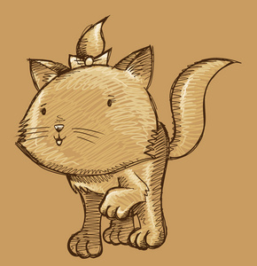 小猫猫素描涂鸦插画艺术