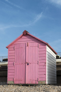 五颜六色的海滩小屋在西顿