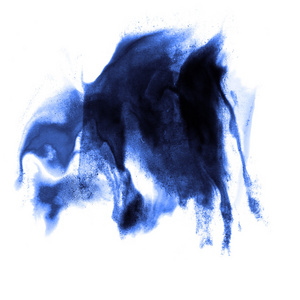 脑卒中油漆喷溅色水彩抽象蓝色水布鲁斯