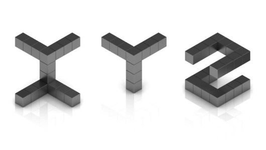 立体 3d 字体字母 x y z