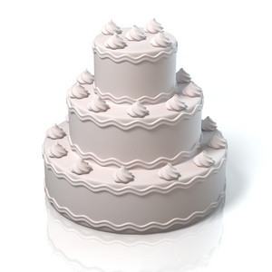 白色蛋糕 3d 图