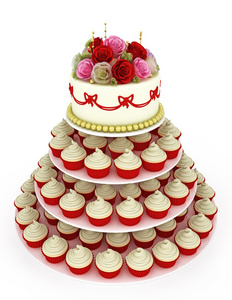 多层婚礼庆典蛋糕