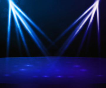 蓝色舞台聚光灯的背景