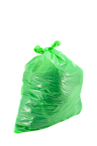 全绿色垃圾袋隔离
