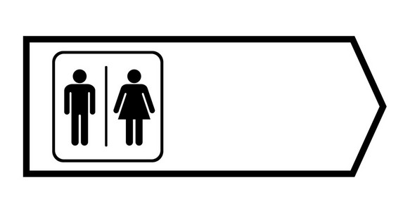 厕所标志与箭头