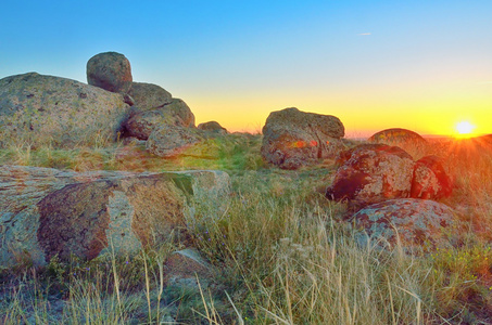 dobrogea 山日落