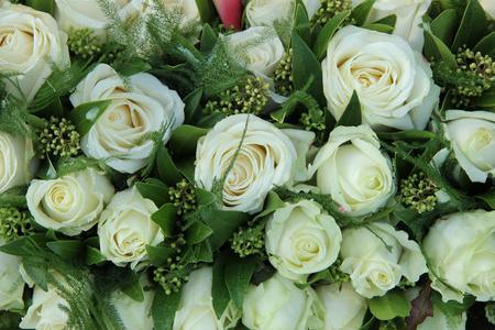 组的白玫瑰，婚礼装饰