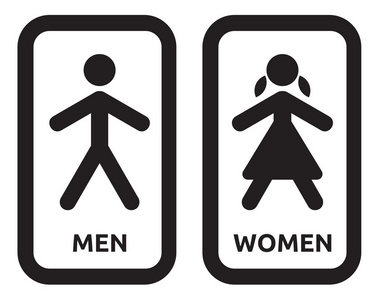 男子和妇女的厕所标志