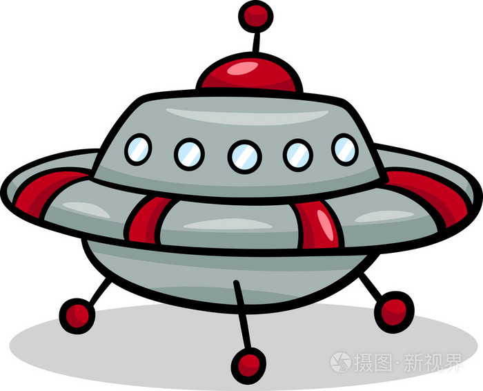 ufo 飞碟卡通插图插画-正版商用图片1ci0cd-摄图新视界