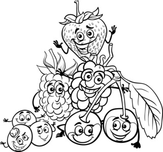 莓果水果卡通的图画书图片