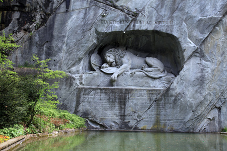 Lion Monument Lwendenkmal in park Lucerne, Switzerland