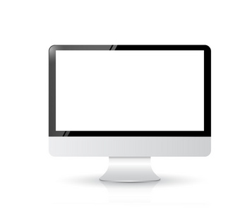 在白色背景上隔绝的计算机屏幕