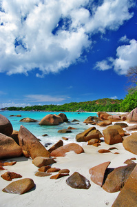 独特的岩石海滩的塞舌尔群岛
