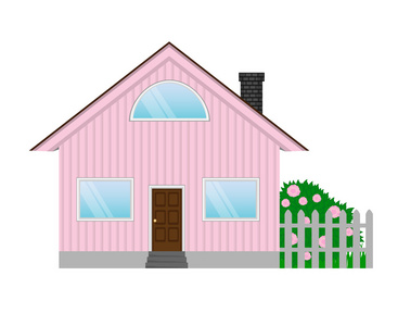 孤立在白色背景上的房子图标矢量插画