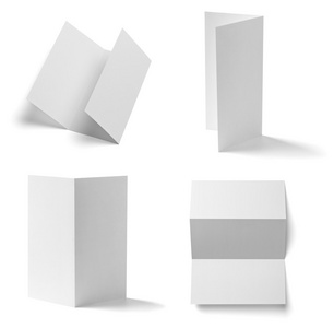 折叠式的小册子白色空白纸张模板书