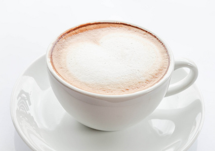 关于咖啡拿铁咖啡牛奶微泡沫的心的形状