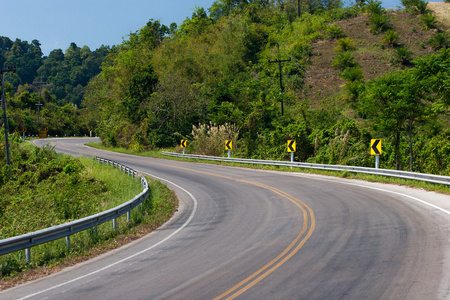 曲线上下山的道路标志