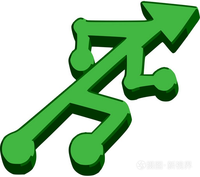 绿色行动的箭头.显示快速增长