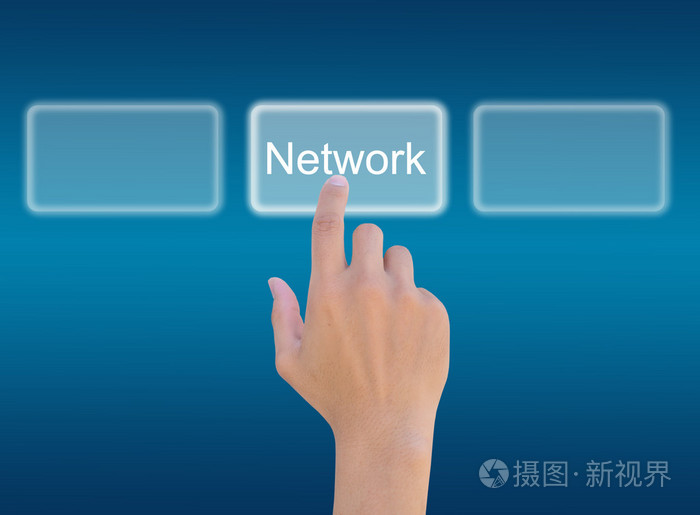 手按触摸屏界面上的按钮