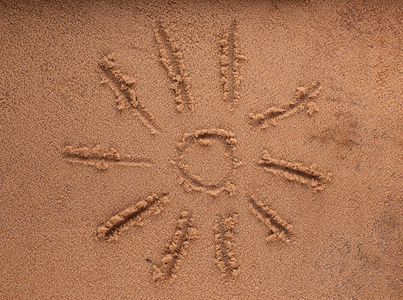 太阳海沙滩上签名