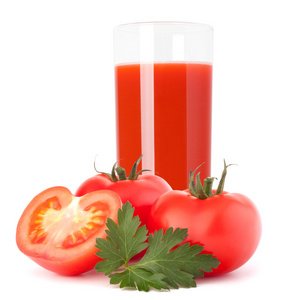 在玻璃中番茄蔬菜汁